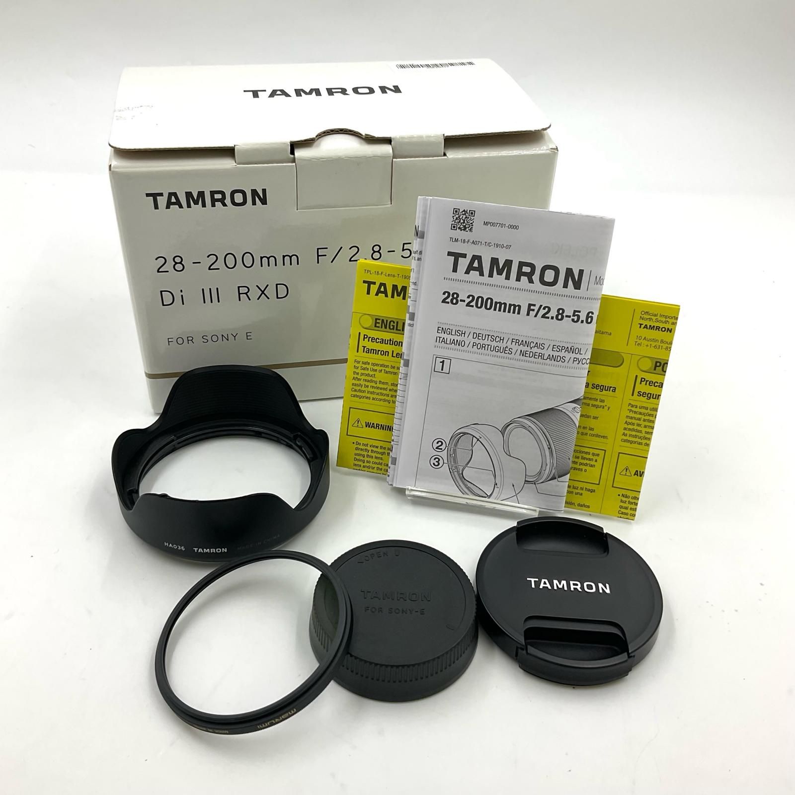 全額返金保証】【最速発送】TAMRON 28-200mm F/2.8-5.6 Di III RXD  