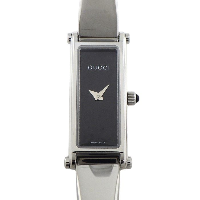 グッチ GUCCI 腕時計 バングルウォッチ 1500L ホースビット ブラック 文字盤 SS クオーツアナログ