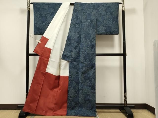 平和屋着物○本場大島紬 7マルキ 泥染め 草木文 正絹 逸品 CAAS6790yc