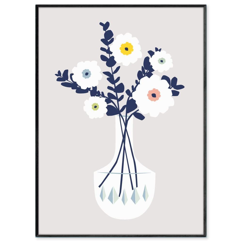 【新着商品】おしゃれ インテリア ボタニカル 植物 花 花瓶 北欧 A2 002 絵 絵画 アートポスター (A2サイズ（ポスターのみ）) ポスター SQIP