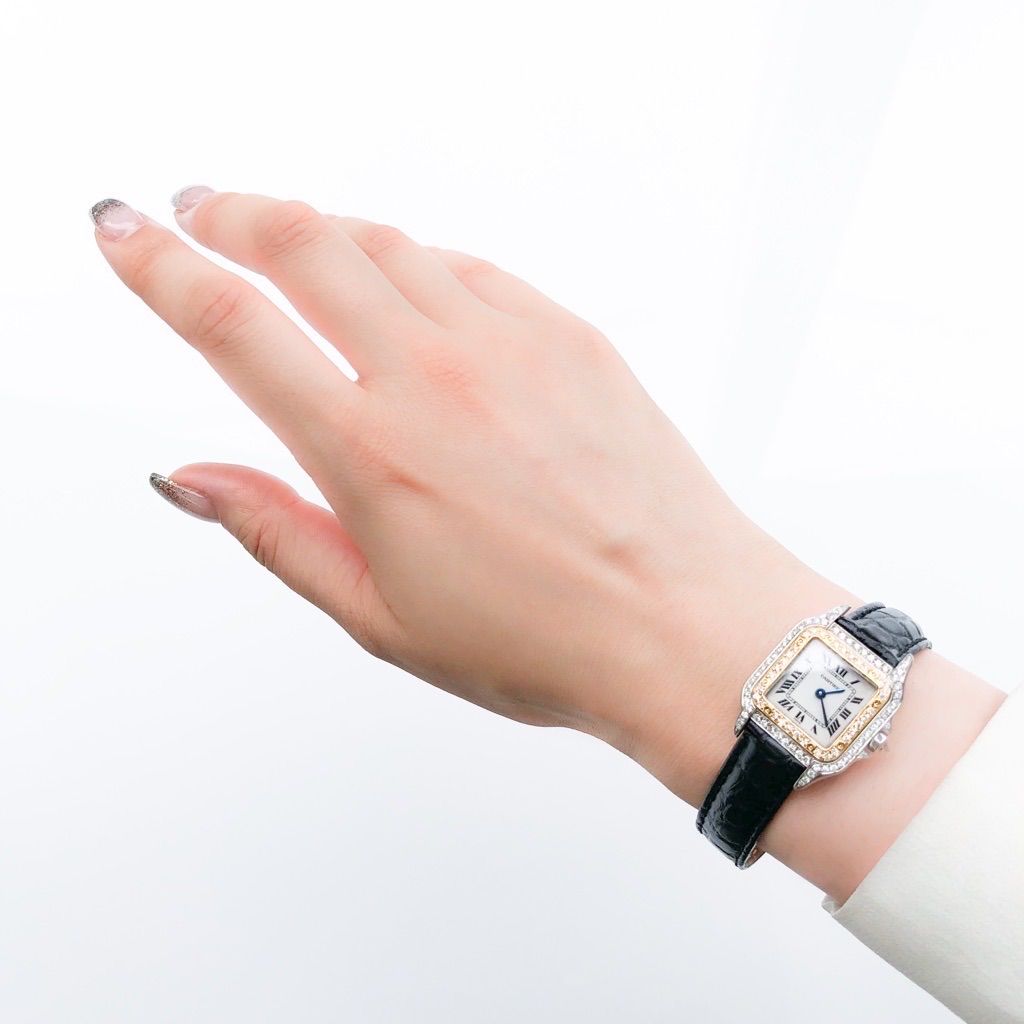 【仕上済】カルティエ パンテール SM コンビ ダイヤ レディース 腕時計