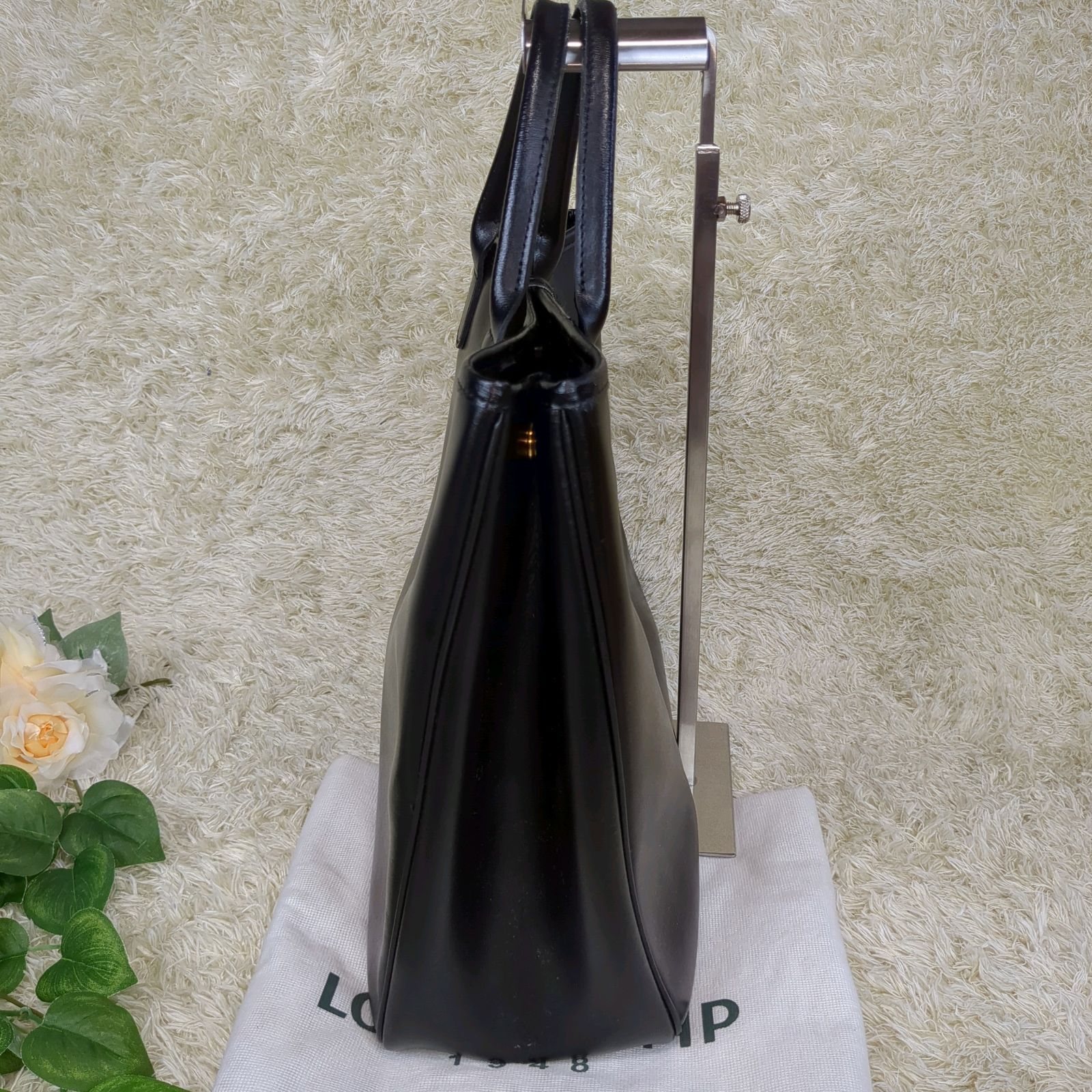大容量 フランス製 LONGCHAMP ロゾ トグルボタン レザー トートバッグ