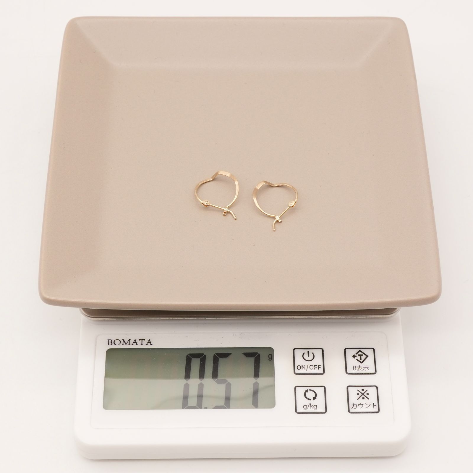 アガット フープ ピアス マットテクスチャー K10/24-4764S