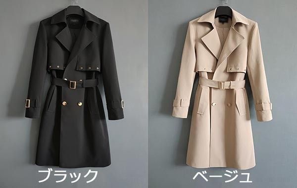 トレンチコート メンズ アウター コート ロング丈 ロングコート カジュアル シンプル 無地 春 秋 軽量 フリーサイズ オーバーサイズ ビック