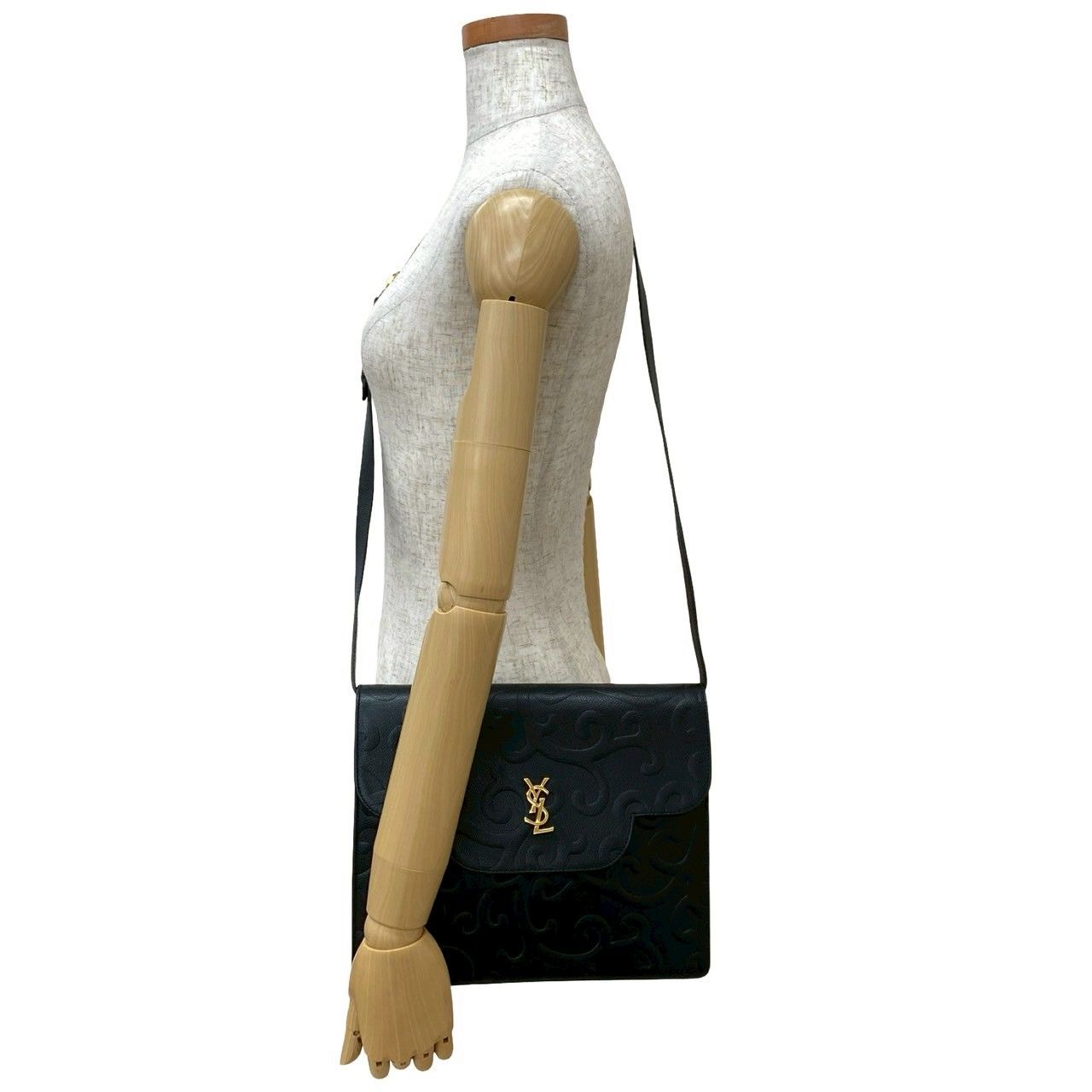 正規品イヴサンローラン ショルダーバッグ YSL ロゴ金具 ほぼ未使用 袋付 YVES SAINT LAURENT イヴサンローラン YSL ロゴ