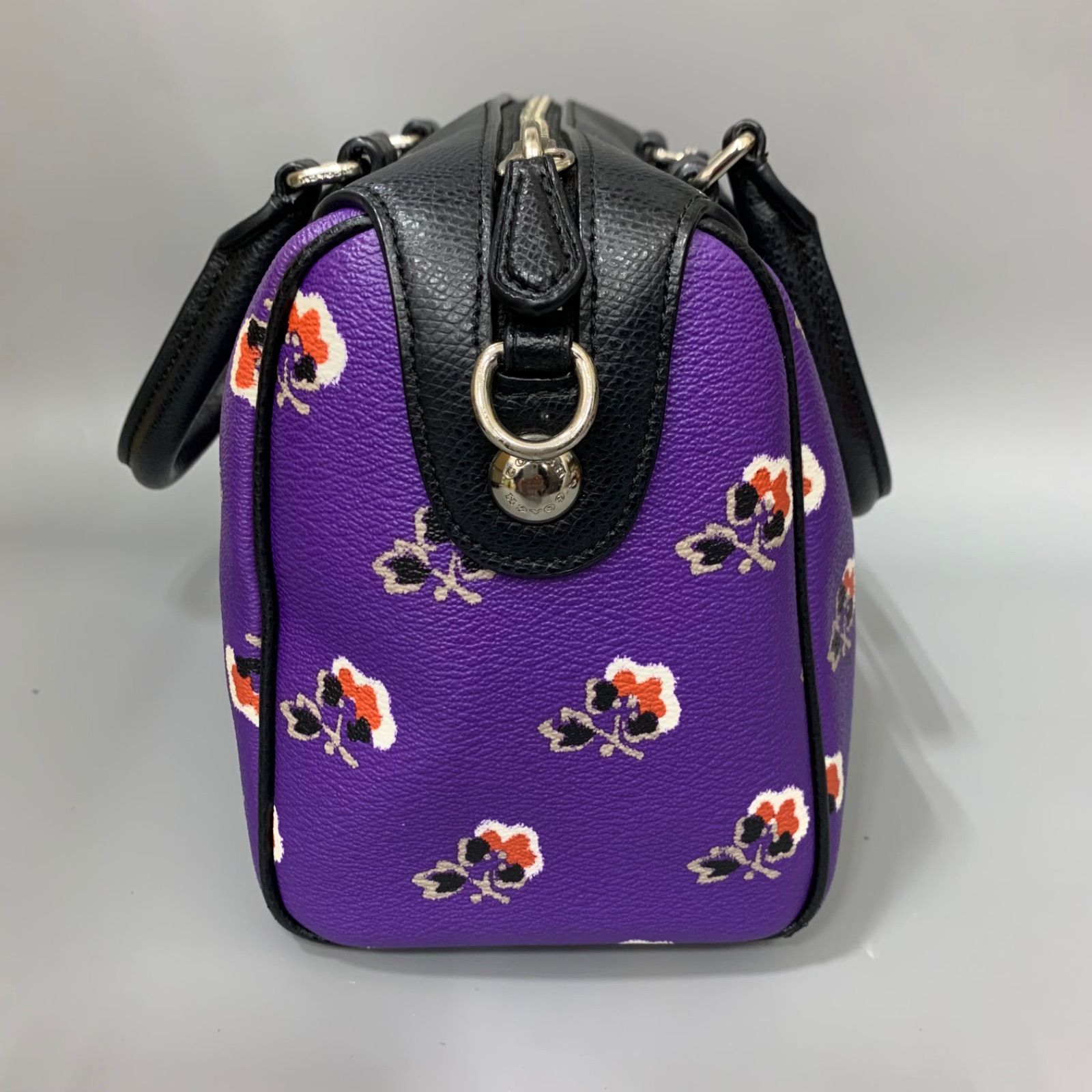 美品 COACH コーチ フラワーモチーフ ハンドバッグ 2way ショルダー 