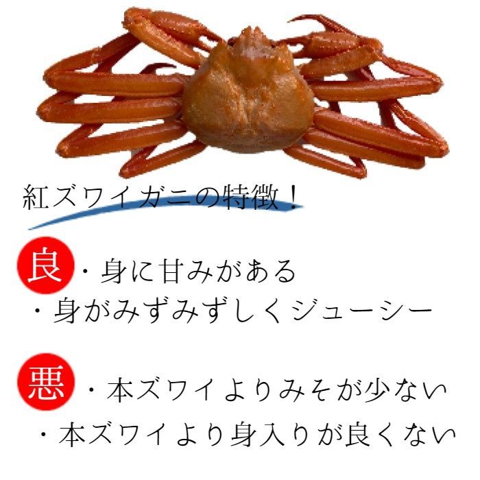 【北海道産】紅ズワイガニ　400-500g 8尾　冷凍　ボイル済み　ずわい　かに-1