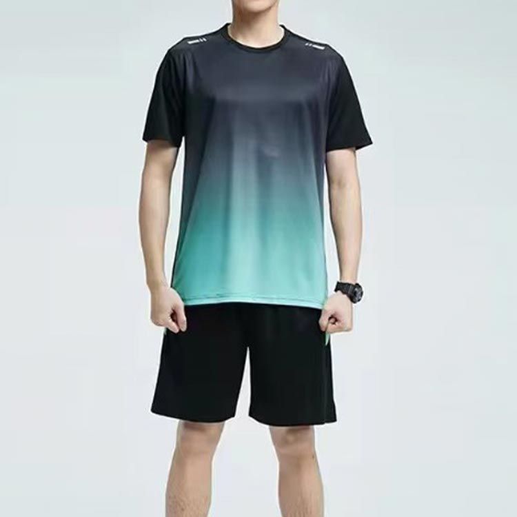 ランニングウェア メンズ 上下セット 夏物 半袖 Tシャツ ハーフ