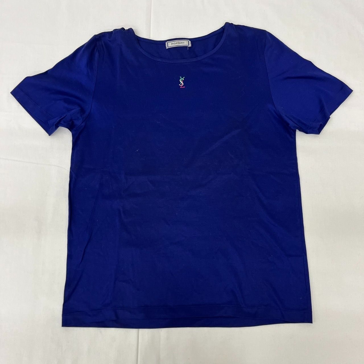 イヴサンローラン Tシャツ YSLロゴ Mサイズ ブルー Yves Saint イヴサンローラン Tシャツ YSLロゴ Mサイズ ブルー Yves Saint