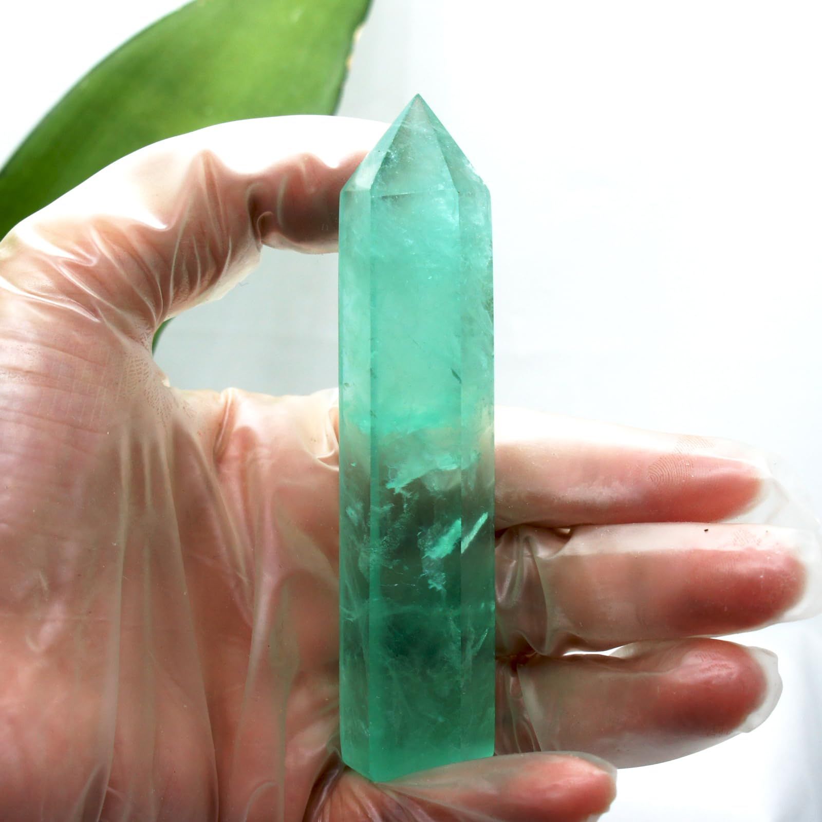 迅速発送】POWERTONE 天然蛍石原石ポイント六角柱 天然蛍石 フロー