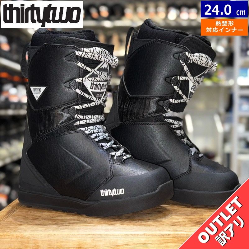 OUTLET】24-25 THIRTYTWO LASHED W'S BLACK WHITE BLACK 24cm