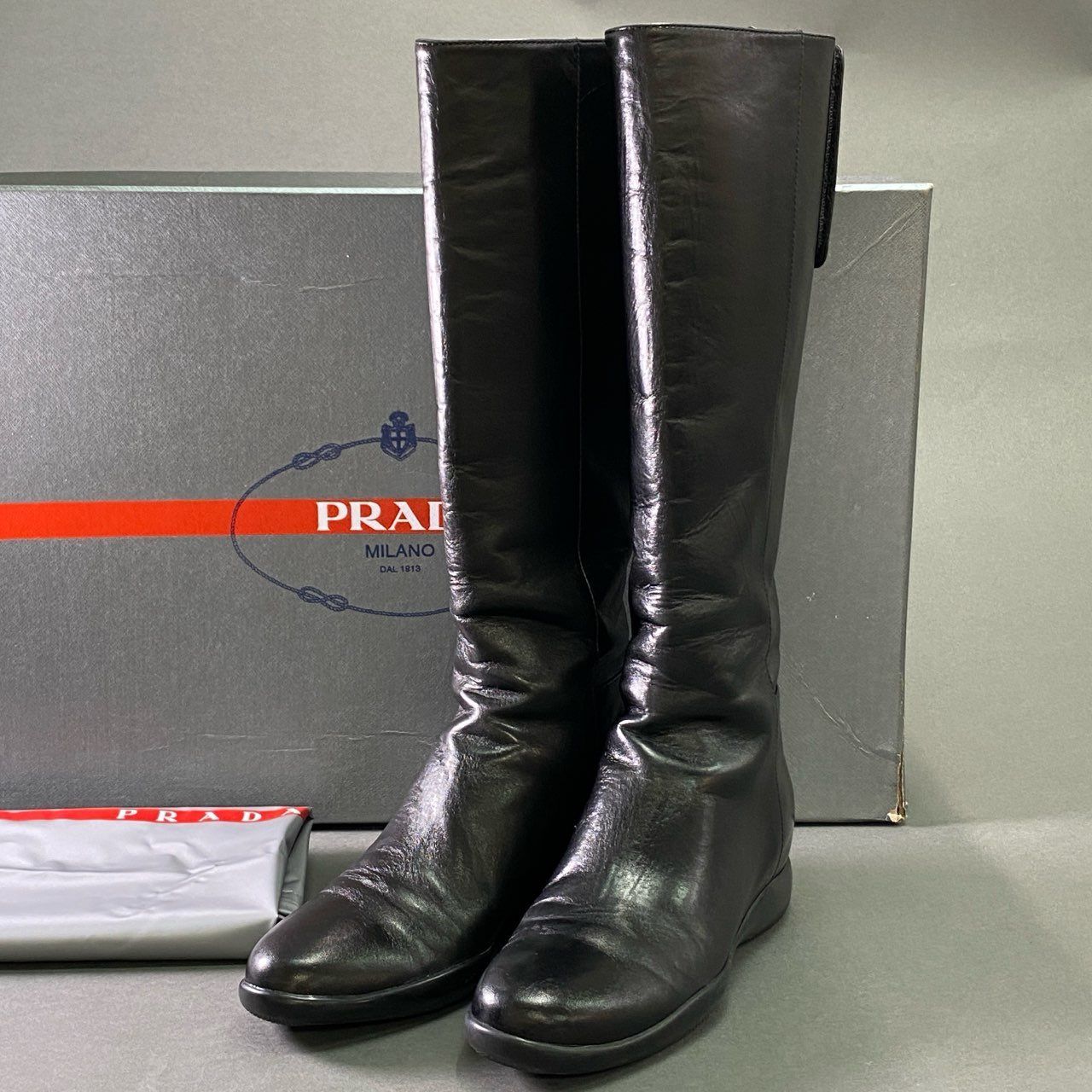 Archive】SS1999 90s PRADA SPORT プラダ スポーツ レザーロングブーツ 