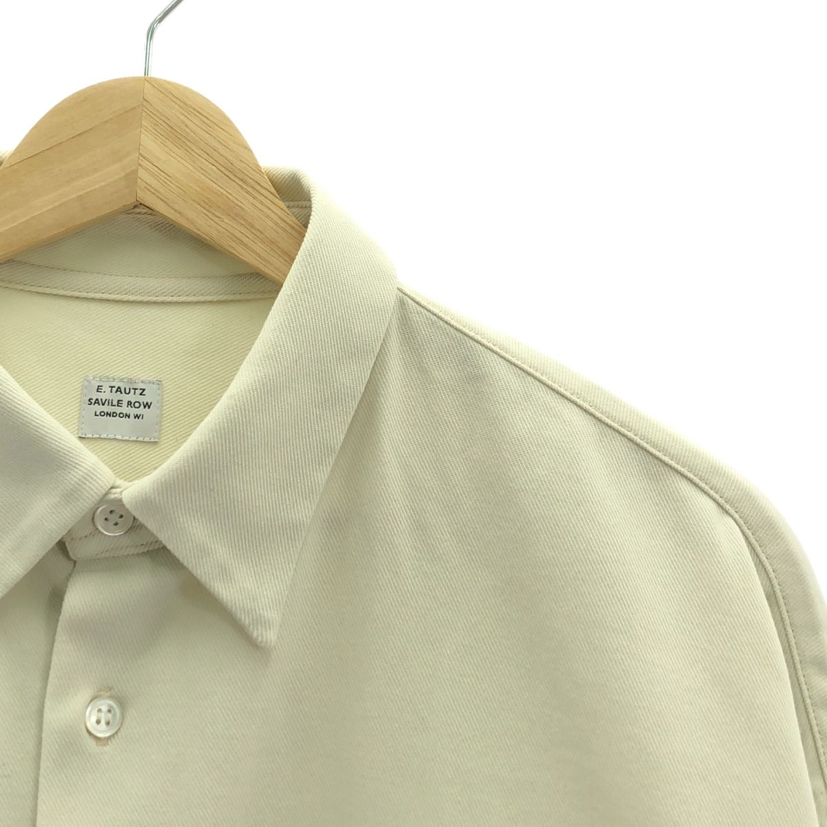 【美品】  E.TAUTZ / イートウツ | EDIFICE別注 LINEMAN SHIRTS ラインマンシャツ | M | キナリ | メンズ