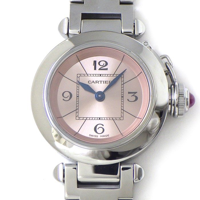 カルティエ Cartier 腕時計 ミス パシャ W3140008 サンレイ ピンク文字盤 SS クオーツアナログ