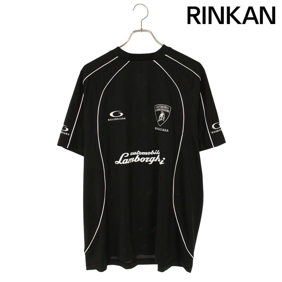 バレンシアガ ×ランボルギーニ 844234 TSVU3 ロゴプリントメッシュゲームTシャツ メンズ 1