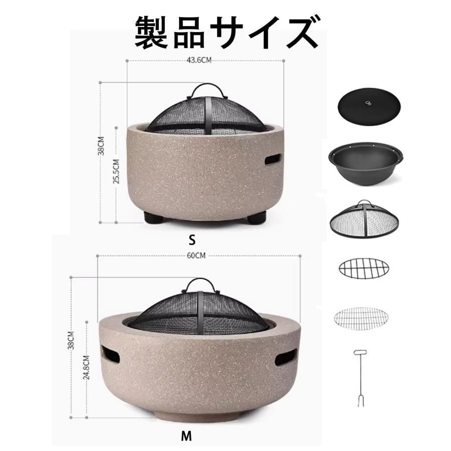 ファイヤーピットテーブル 大型焚き火台 蓋付き 防雨 防塵 屋外用ファイヤーピット ポータブルバーベキューグリル BBQ調理 炊き火台 焚き火