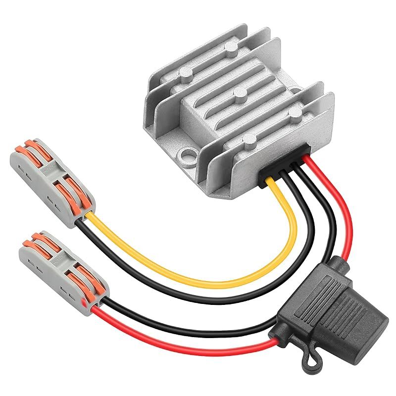 BEYIMEI DC 9-32V?12V5A、クイック接続ケーブル付き電圧安定化コンバータレギュレータ、DC?DCアダプタスタビライザー、ゴルフカートクラブカーLEDライト用防水安定化DC電源