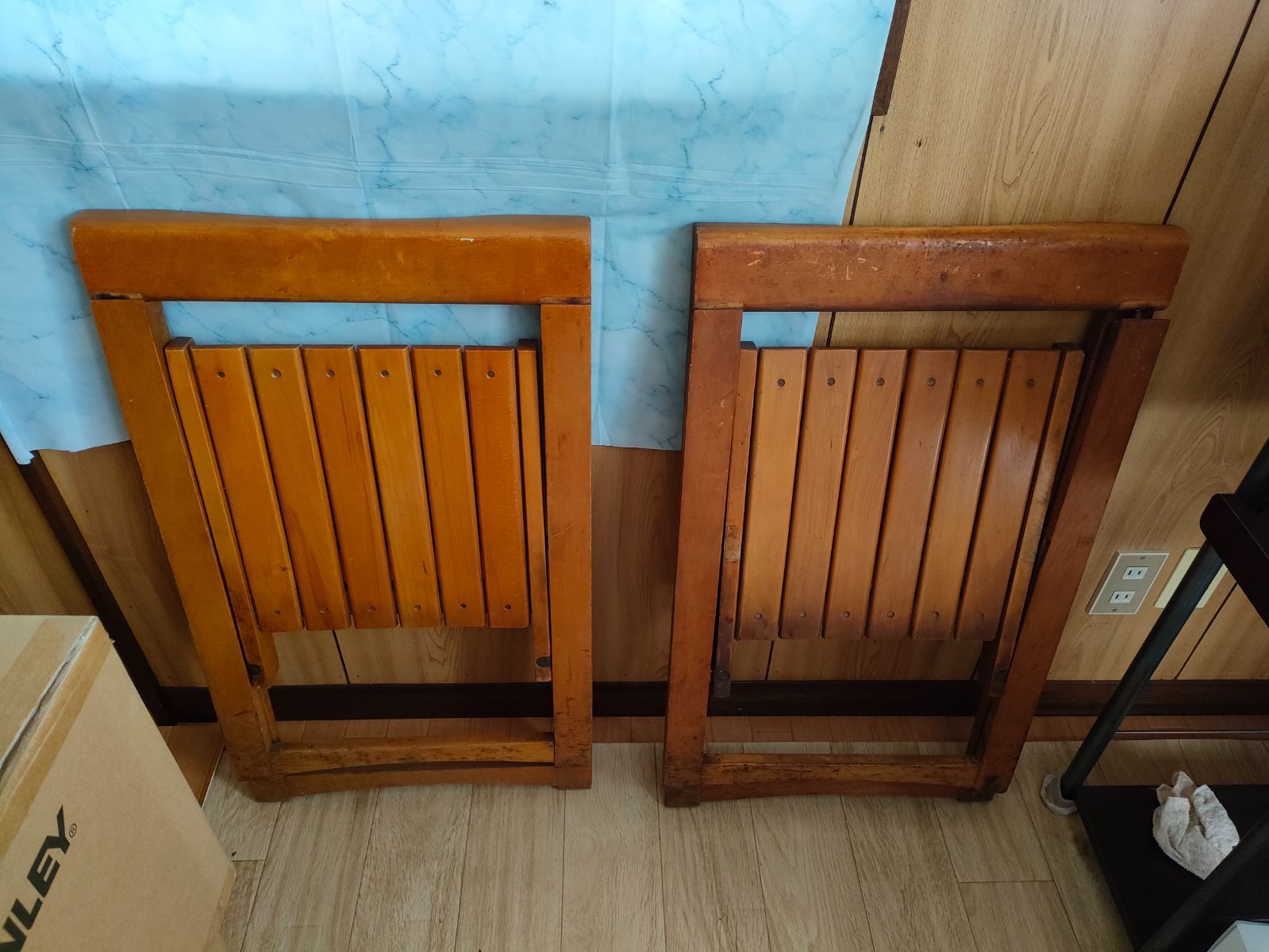 フォールディングチェア 木製 折りたたみ椅子 ヴィンテージ 2脚セット