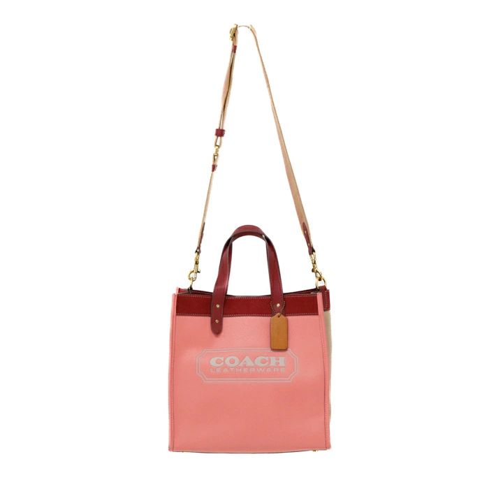 COACH コーチフィールドトート222way バッグピンクショルダー