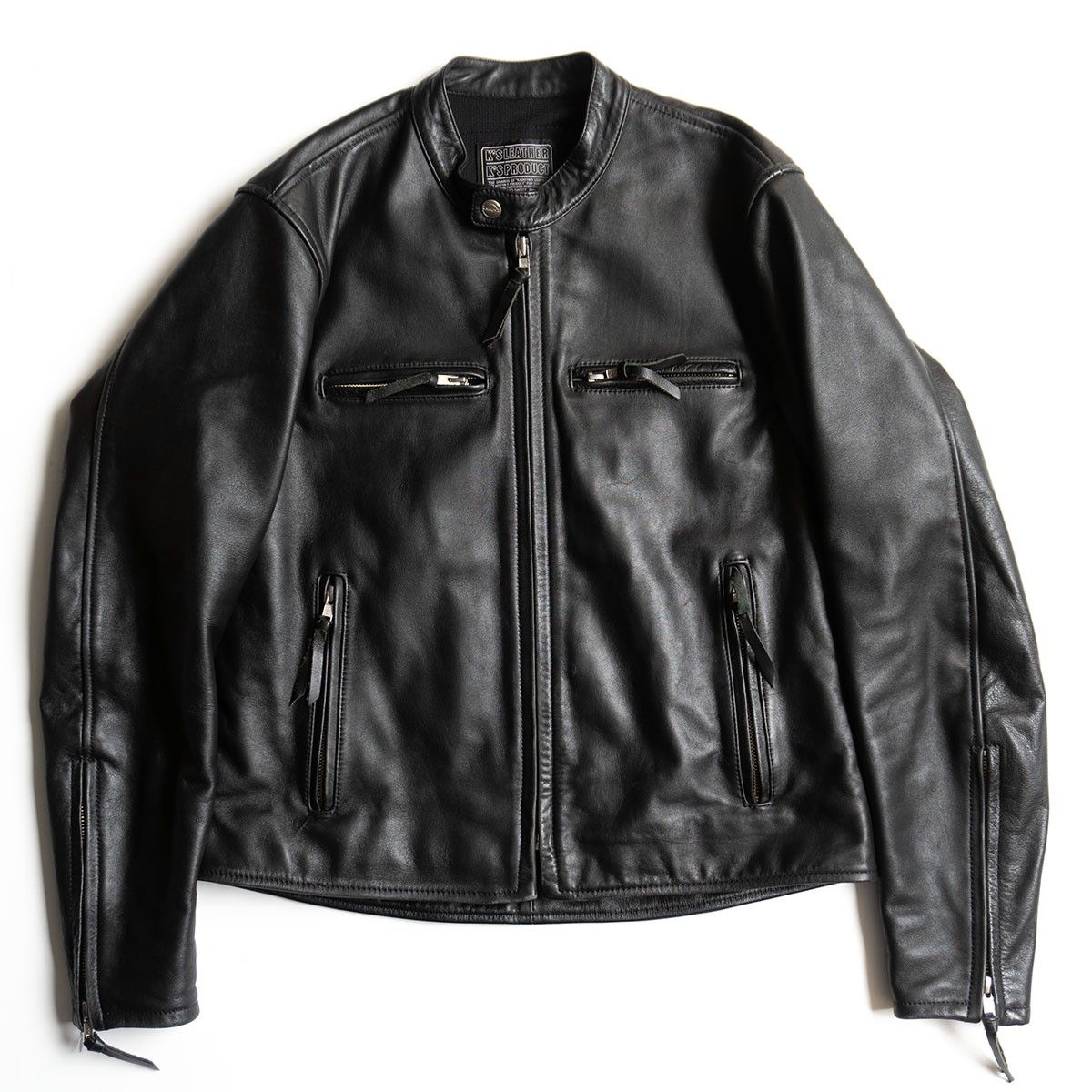 【牛革】KADOYA レザー ライダースジャケット 黒 S ライナー付 牛革】KADOYA レザー ライダースジャケット 黒 S ライナー付