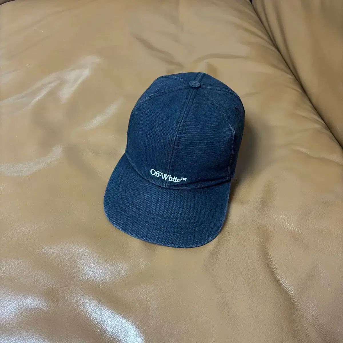 Offwhite オフホワイト ブラック 6 パネル ボールキャップ 帽子 Washed Black