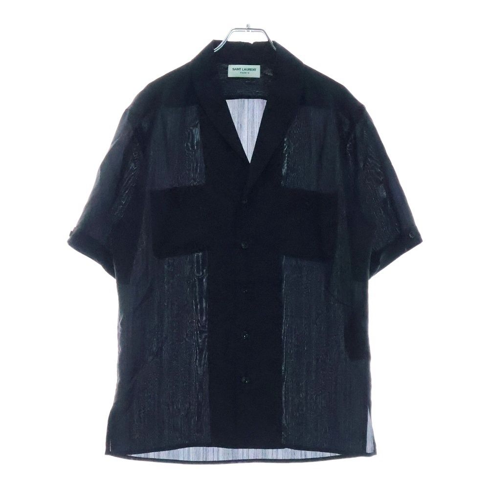 SAINT LAURENT PARIS (サンローランパリ) シルク 半袖開襟シャツ SAINT LAURENT PARIS (サンローランパリ) シルク 半袖開襟シャツ