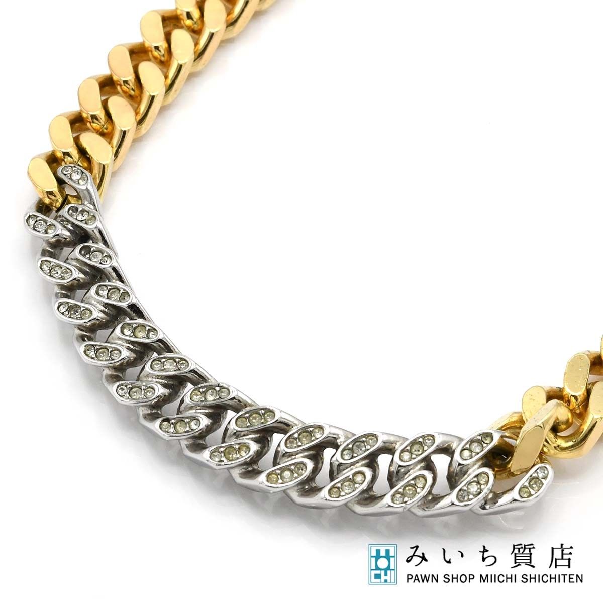 Christian Dior ディオール ネックレス 喜平デザイン シルバー |ゴールド アクセサリー 117.6g 箱有 ok1192