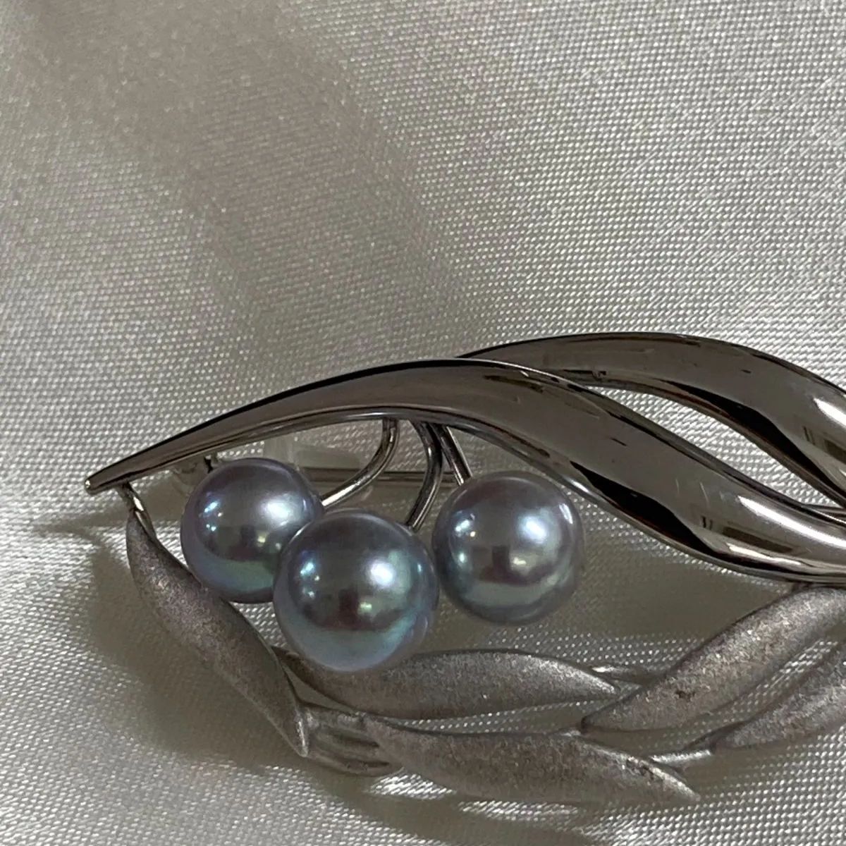 SV、あこやグレーパールブローチペンダント兼用、新品未使用品、専門店