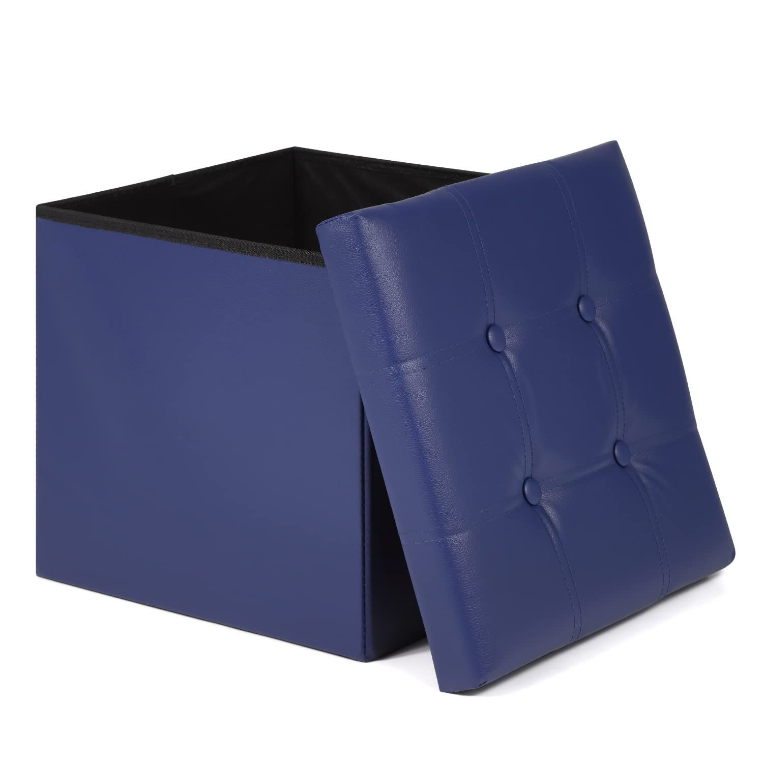 38x38x38_ネイビー プレジールショップ 座れる収納 収納スツール PVC 