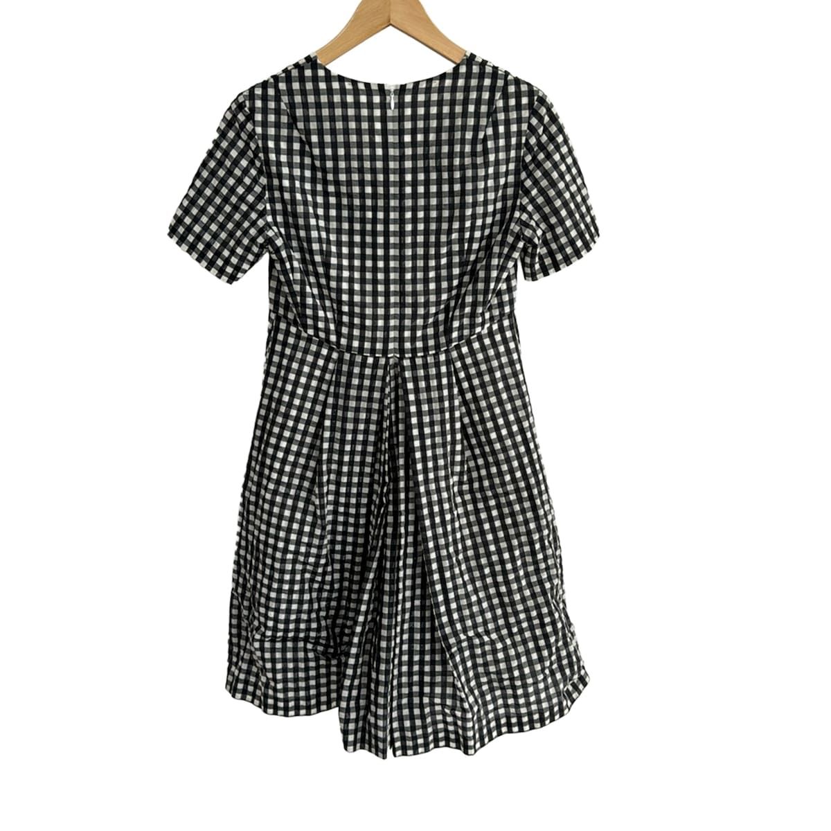 【PauleKa】超美品★ポールカ スカラップ半袖ニットワンピース(黒) PauleKa】超美品☆ポールカ スカラップ半袖ニットワンピース(黒