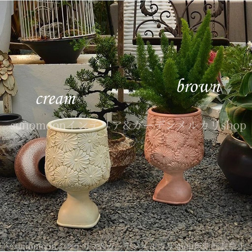 ガーデン プランター 8-14 雑貨 ブラウン 花 フラワー インテリア ガーデニング 彫刻 ヴィンテージ調 ガーデン 樹脂 クリーム お洒落 おしゃれ 庭 庭の装飾 ガーデンインテリア ガーデン雑貨 バルコニー STEELWINDOWSANDDOORS_COM