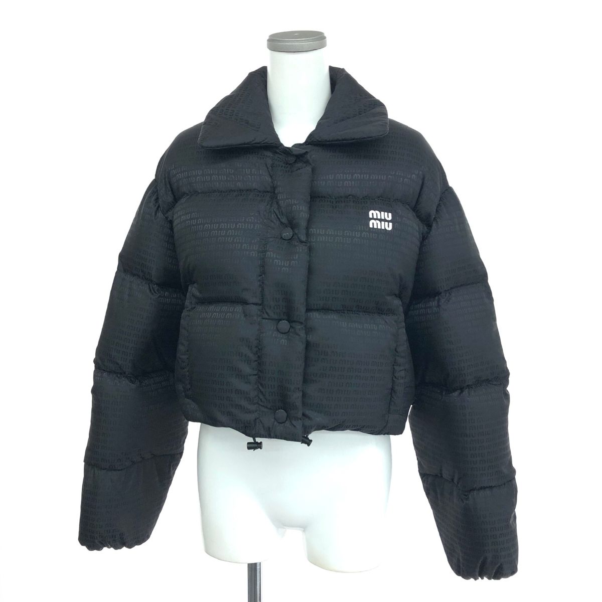miumiu ミュウミュウ ダウンジャケット サイズ:40 ショート丈/ロゴ総柄