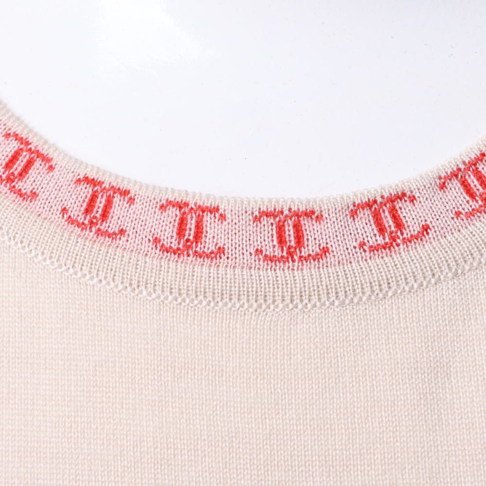 ☆レア/美品☆CHANEL 01C カシミヤ 半袖ニットトップス ココマーク