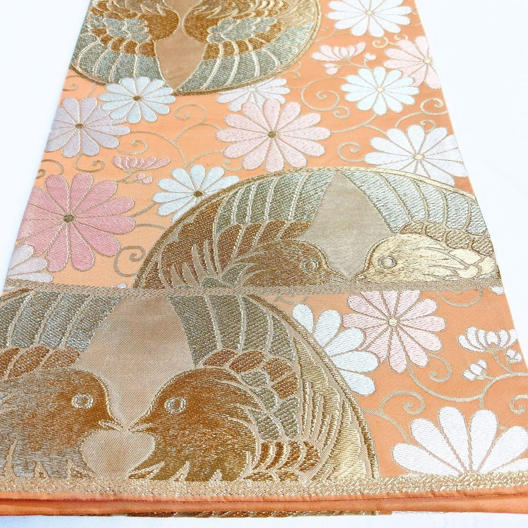 袋帯 花模様 唐花 着物 093w o ファッション 