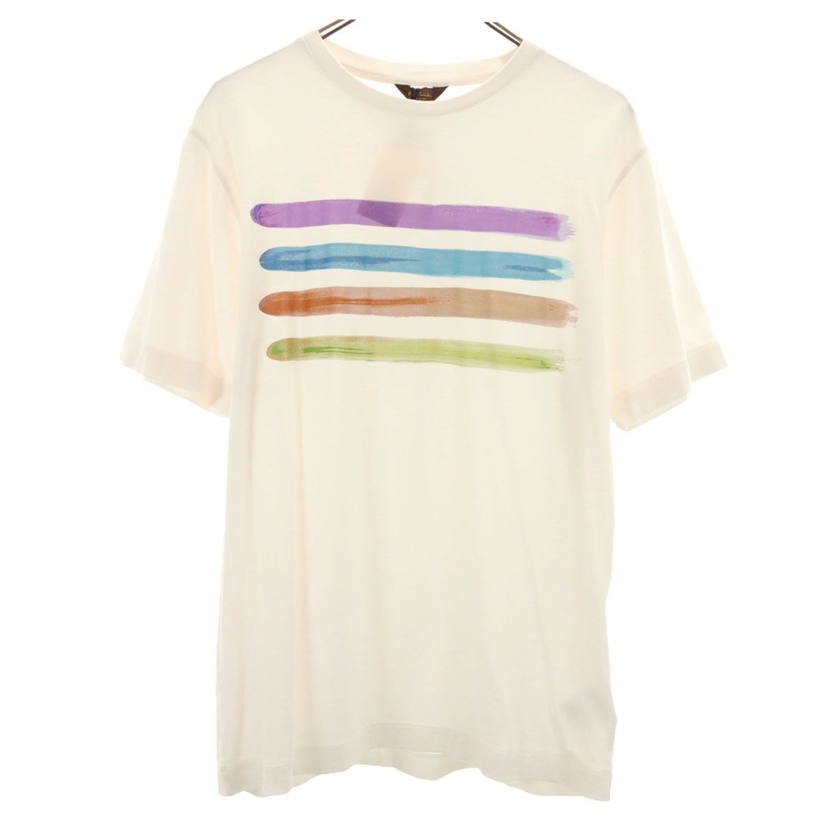 未使用 Paul Smith ポールスミス 半袖 プリント Tシャツ L ホワイト タグ付き メンズ 古着