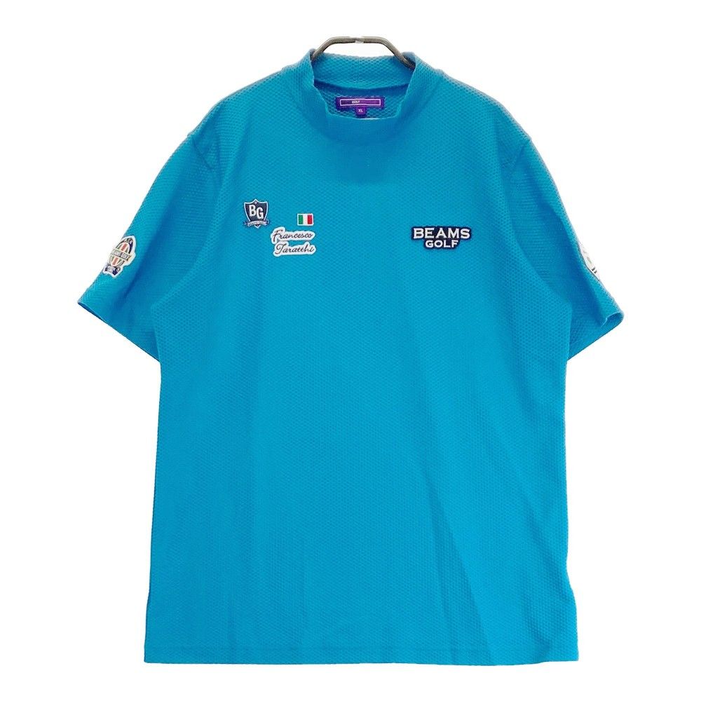 サイズ：XL BEAMS GOLF ビームスゴルフ  メッシュ ハイネック 半袖Tシャツ  ブルー系 [240101234444]# ゴルフウェア メンズ ストスト