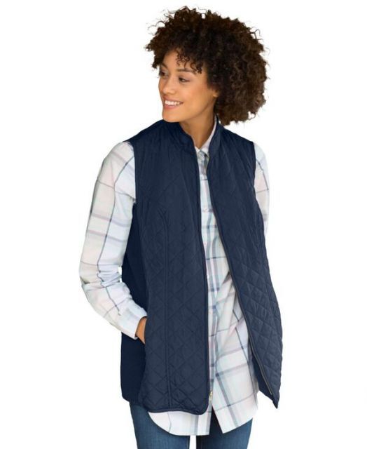 送料無料 ウーマン ウィズイン レディース ジャケット ブルゾン アウター Plus Size Zip-Front Quilted Vest Navy