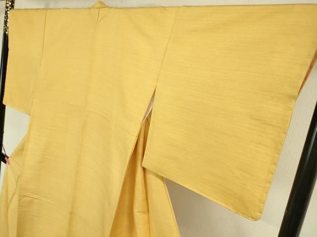 平和屋本店■希少　人間国宝　志村ふくみ　紬　色無地　黄地・支子色　小大丸扱い　たとう紙付き　逸品　未使用　DZAA5038kh5 平和屋本店□希少 人間国宝 志村ふくみ 紬 色無地 黄地・支子色 小大丸