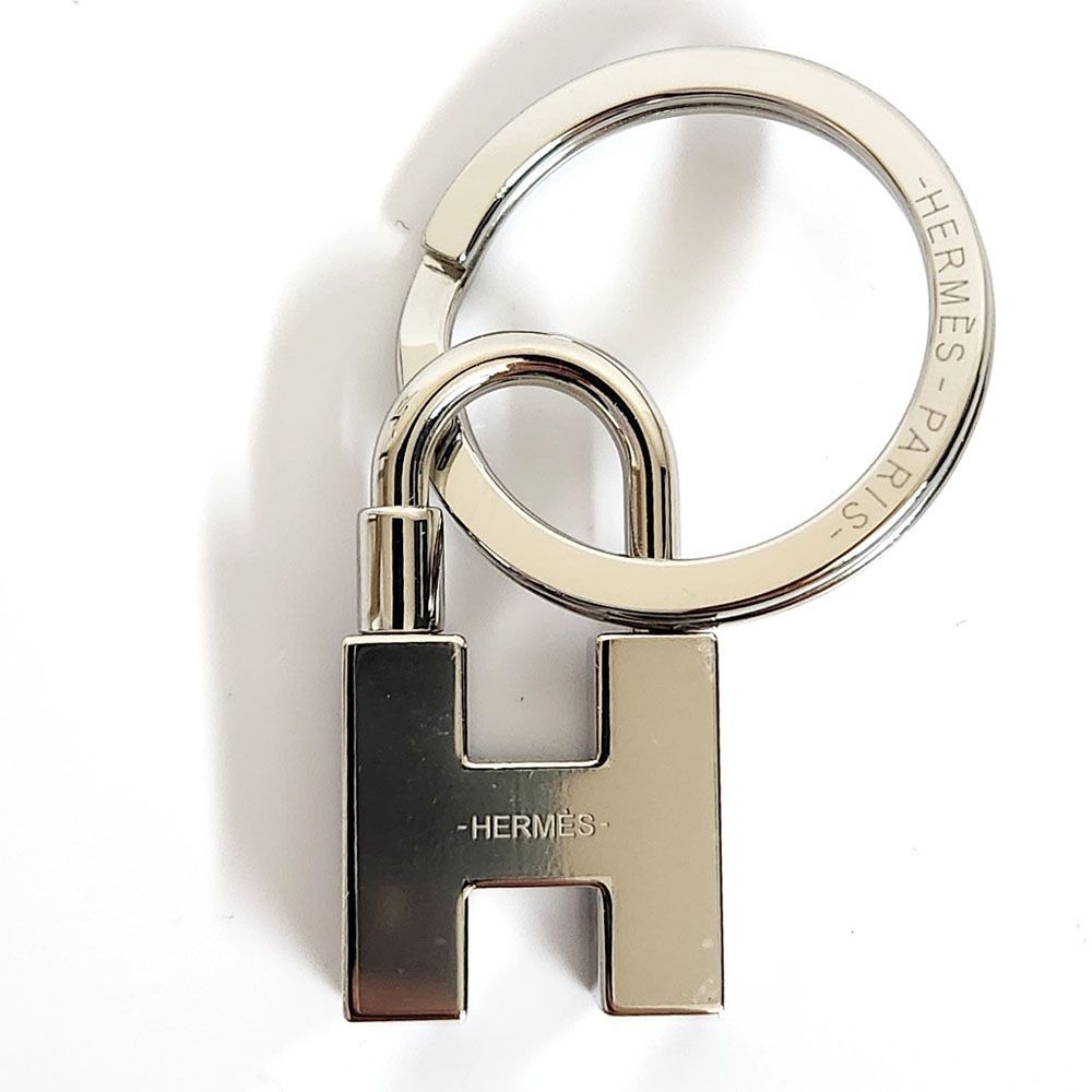 エルメス HERMES カデナ クイズ キーリング シルバー ブルー