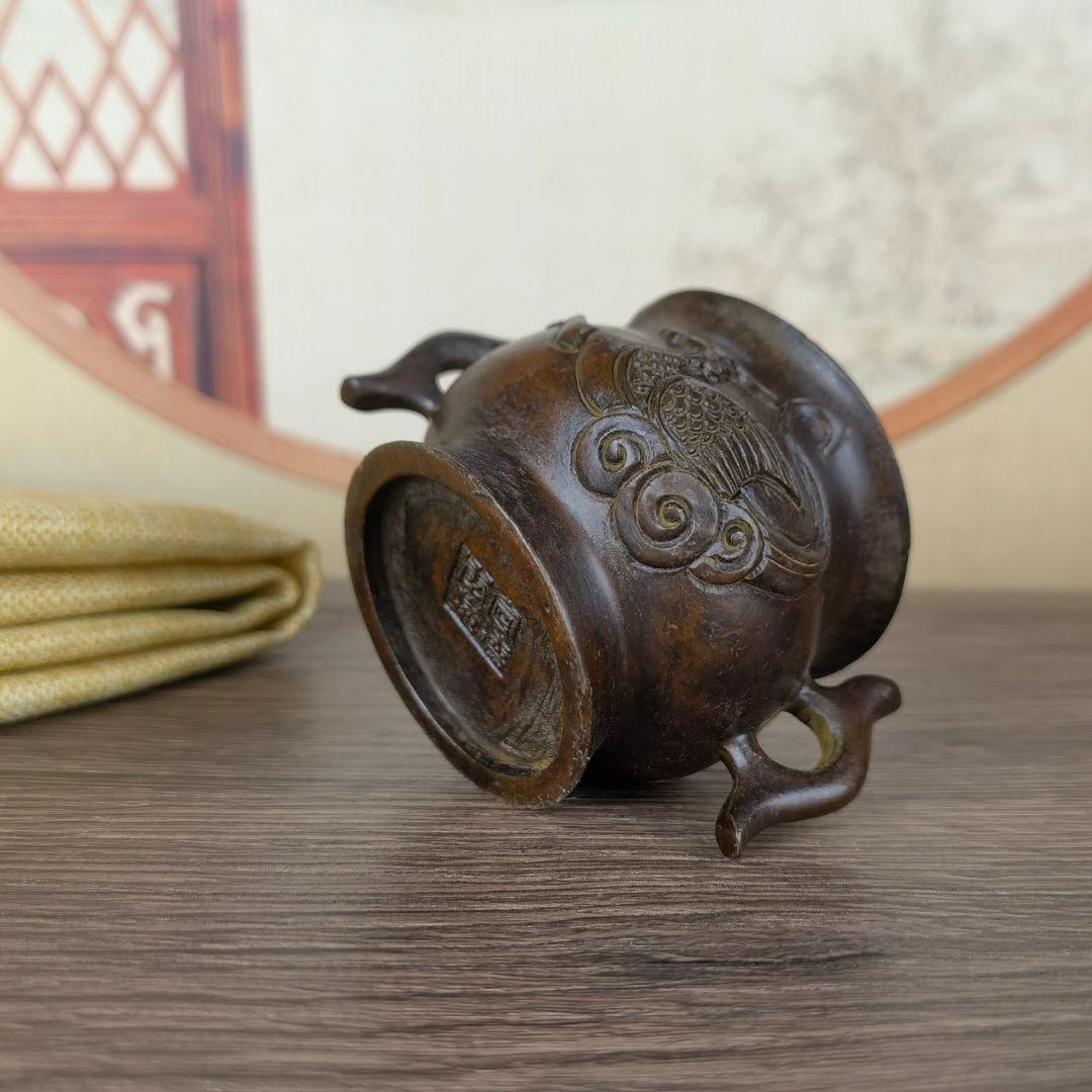 香炉 四神獣香炉 仏具 奉納香炉 銅製品 工芸品 置物 香炉 四神獣香炉 仏具 奉納香炉 銅製品 工芸品 置物(銅製)｜売買