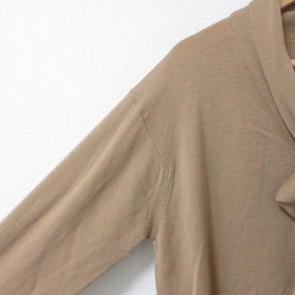 美品 JOHN SMEDLEY ジョンスメドレー ウール リボン ボウタイ Vネック ニット カーディガン S ベージュ レディース 古着 中古 JOHN SMEDLEY - 美品 JOHN SMEDLEY ジョンスメドレー ウール