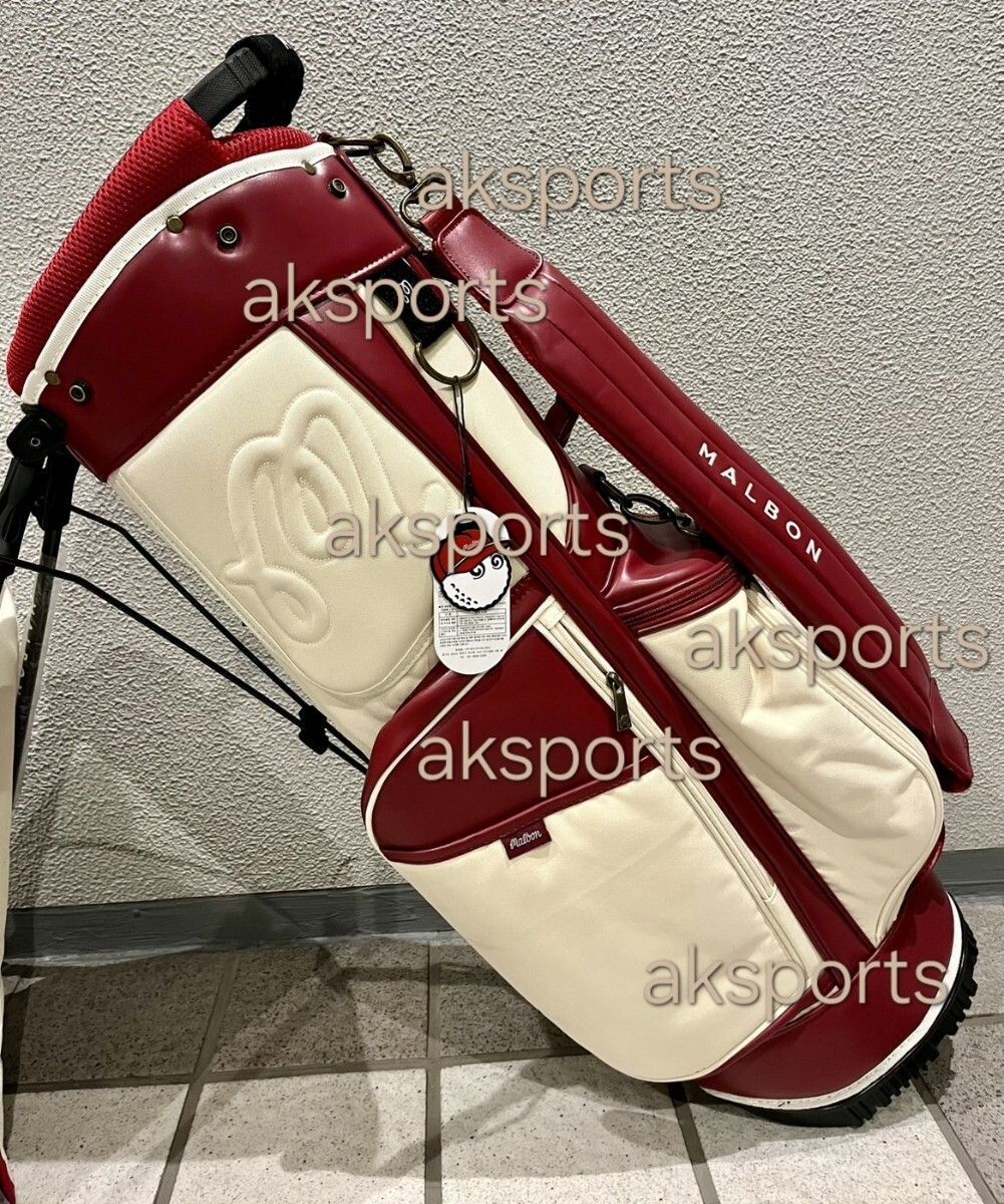 マルボンゴルフ キャディバッグ スタンドバッグ Malbon Golf 赤色 マル