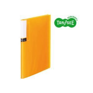 （まとめ）TANOSEE クリアブック（透明表紙） A4タテ 12ポケット オレ