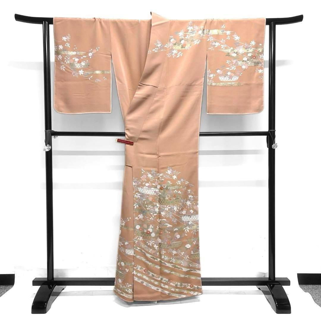 訪問着金駒刺繍金彩花籠菊橘桜松竹梅熨斗籠目着物021a d 