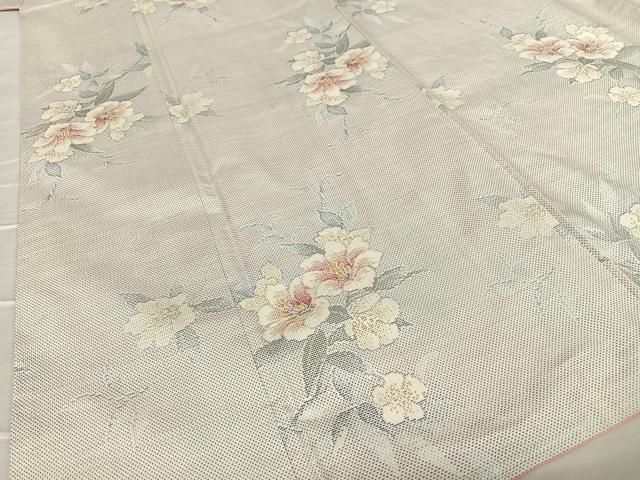 平和屋着物○本場大島紬 白大島 9マルキ 総絣 草花文 正絹 逸品