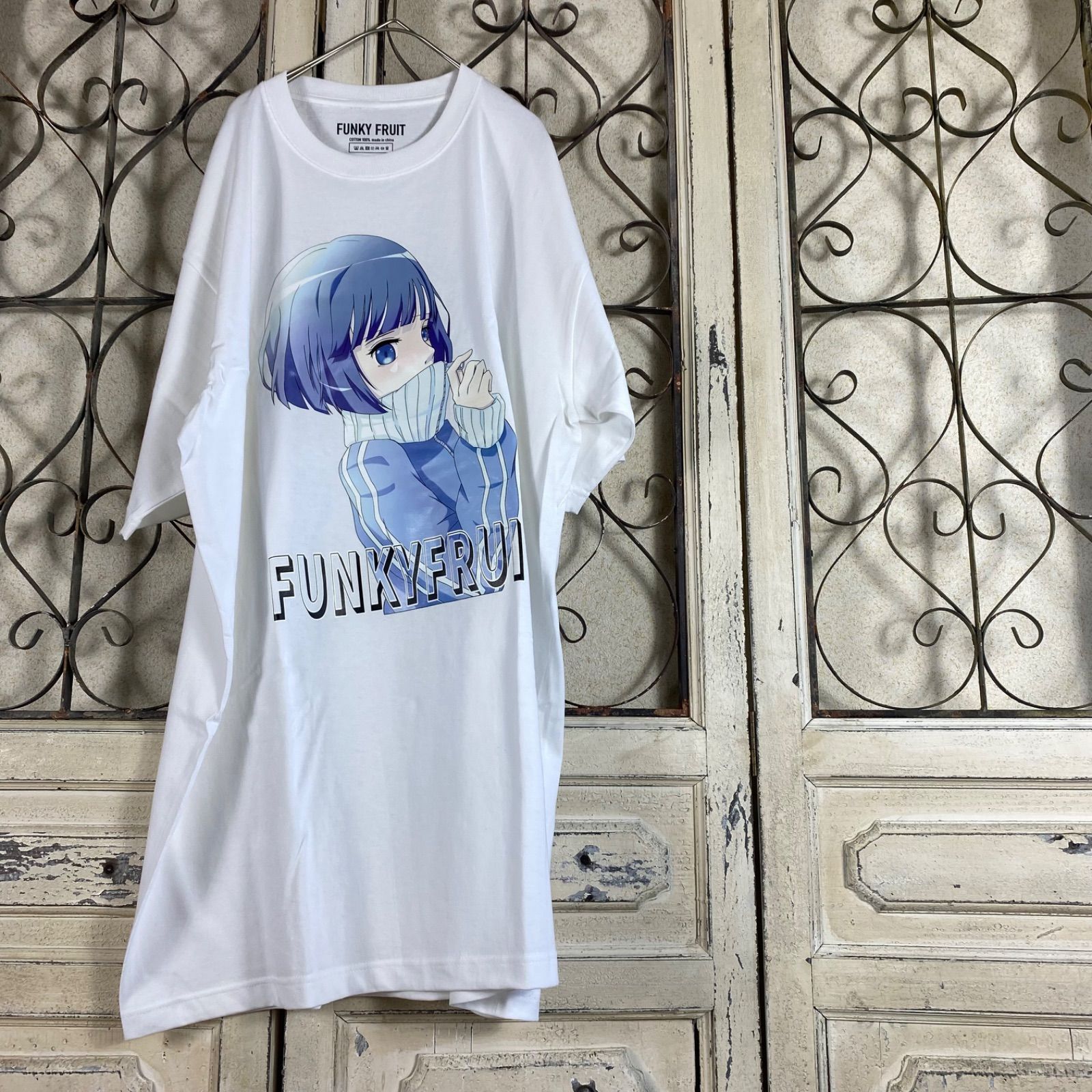 FUNKY FRUIT サイバー y2k サブカル ガールプリント オーバーサイズ Tシャツ ミニワンピース