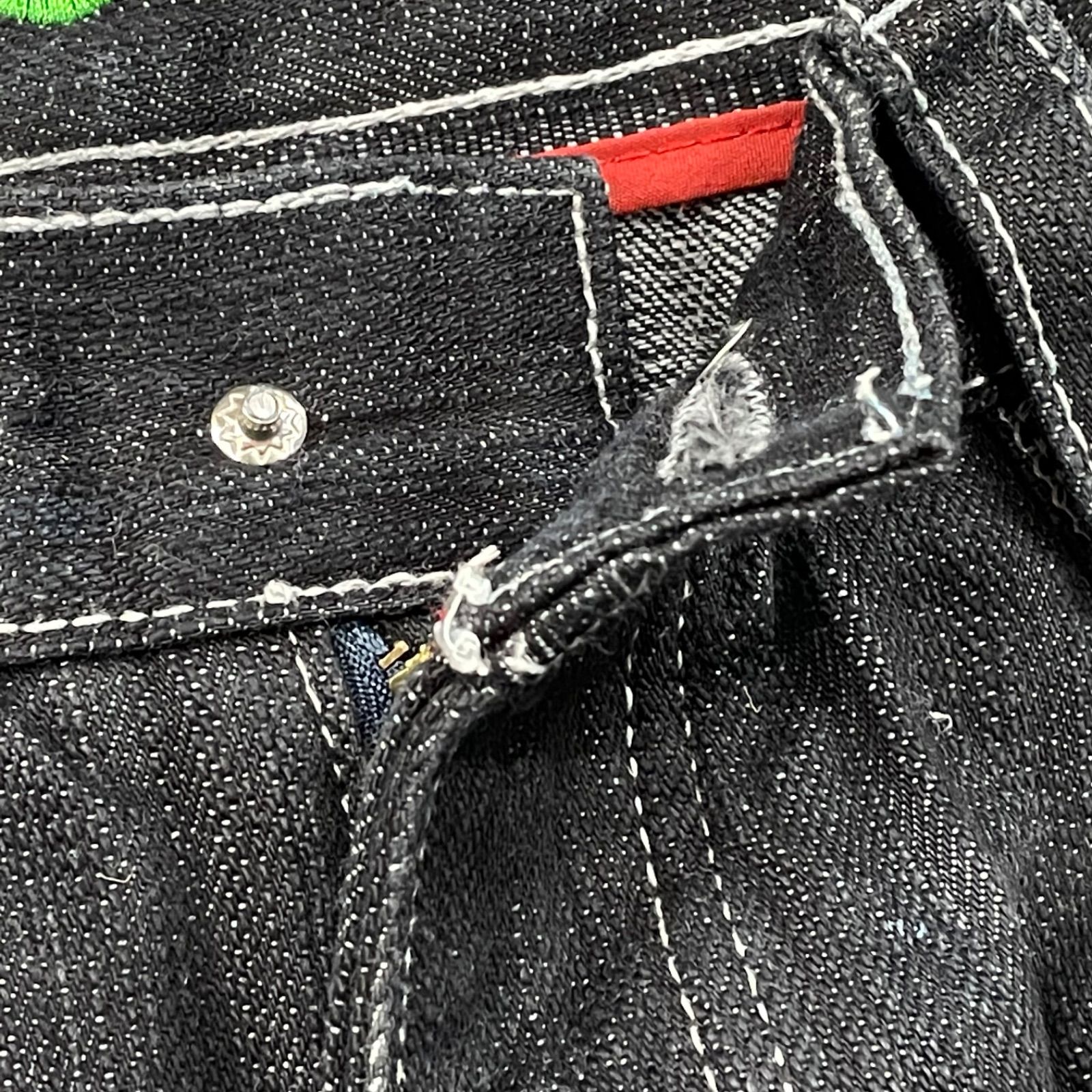 O1 y2k archive Coogi Baggy Black Jeans Denim Hip-Hop B-BOY