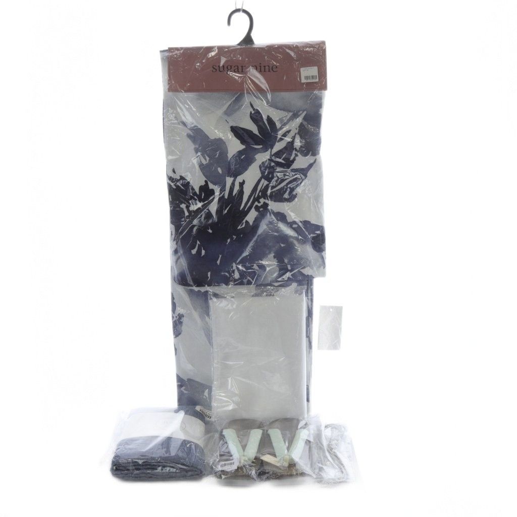 シュガーナイン sugar nine Riuコラボ 水彩グラデーション椿浴衣 ３点セット 浴衣|帯|下駄 ネイビー Y-7050-sb-BL-F |YO30 SH