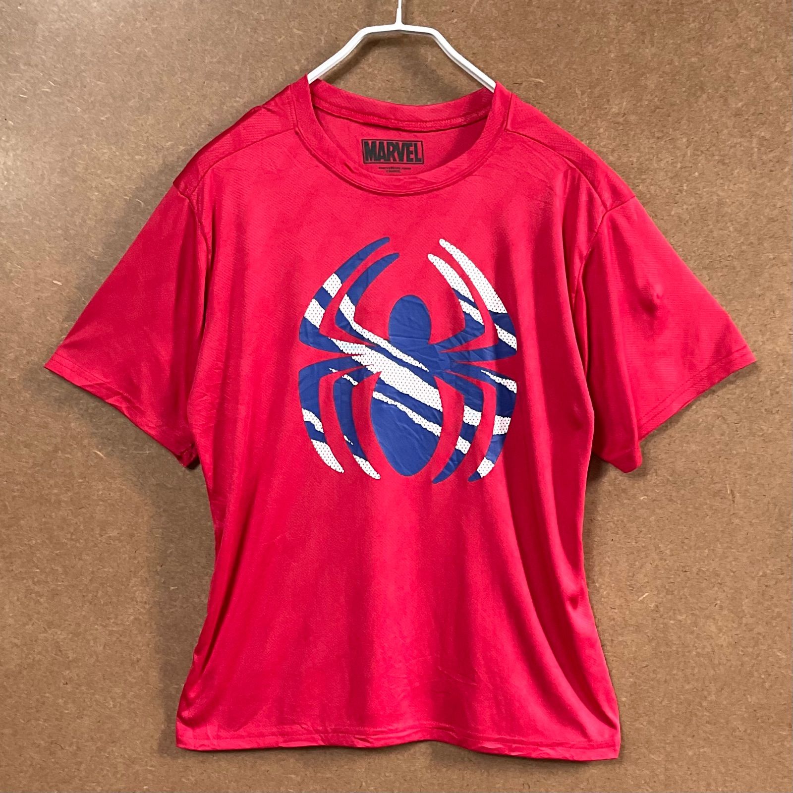 US古着 スパイダーマン スポーツウェア アメコミ プリント半袖tシャツ