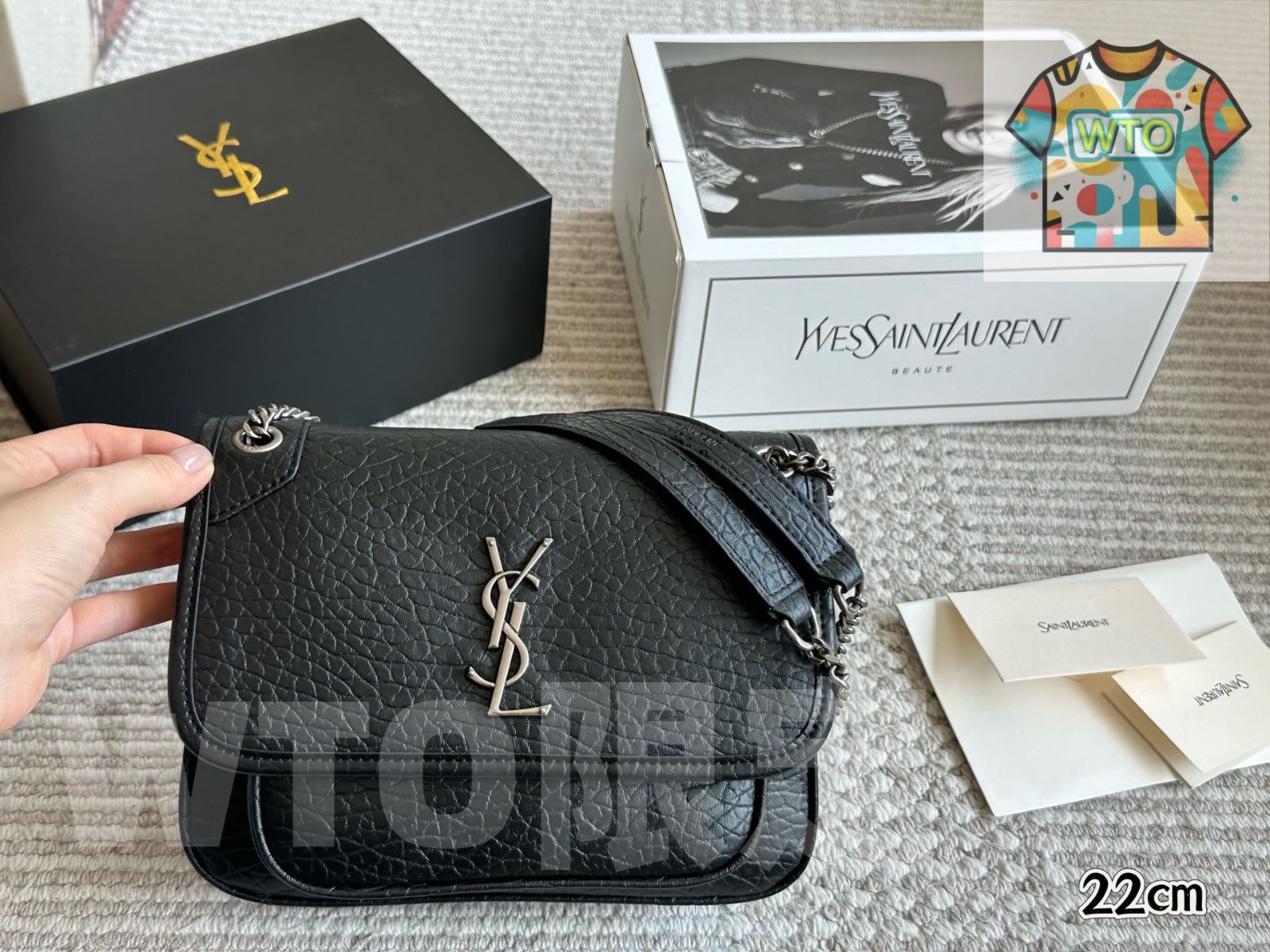 今日 YSL Bubble Leather Niki Messenger Bag ワイエスエル バブルレザー ニキ メッセンジャーバッグ-WTO輸入1